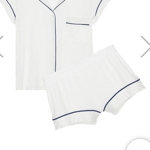Eberjey PJ shorts cream/navy